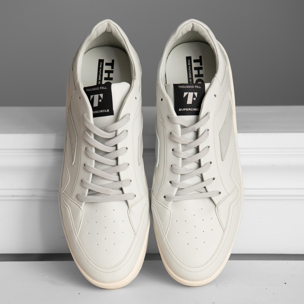 Thousand Fell Mens 11.5 White Eco Friendly Sneakers Minimalist Vegan Sustainable